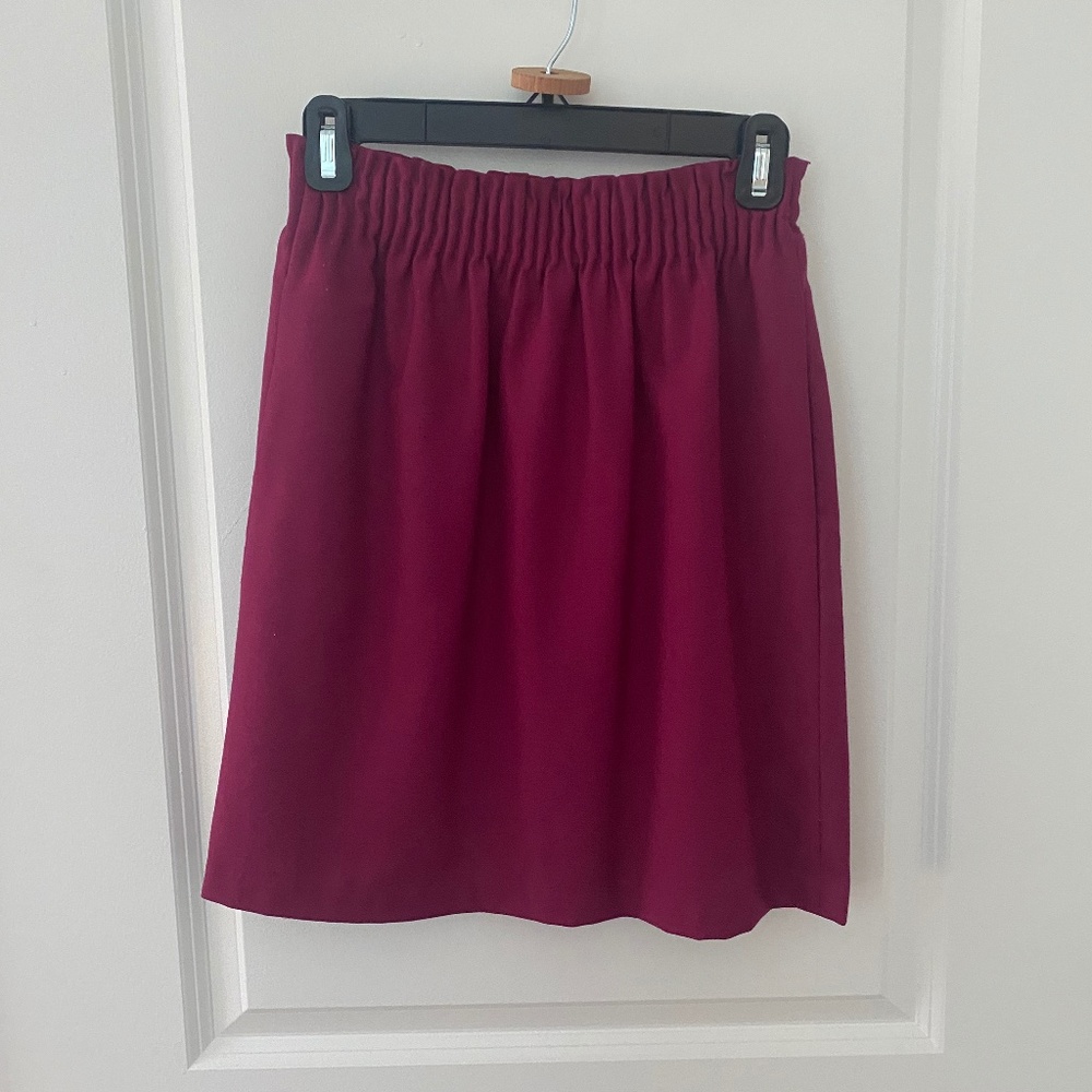 J.Crew Magenta Wool Blend Sidewalk Skirt 00